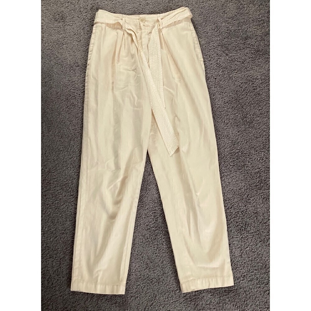 Free people cream belted trousers